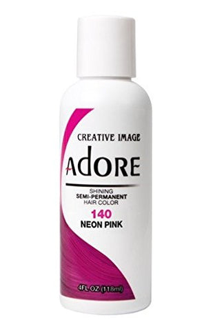 Adore Semi-Permanent Hair Color #140 Neon Pink, 4 Ounce (118ml)