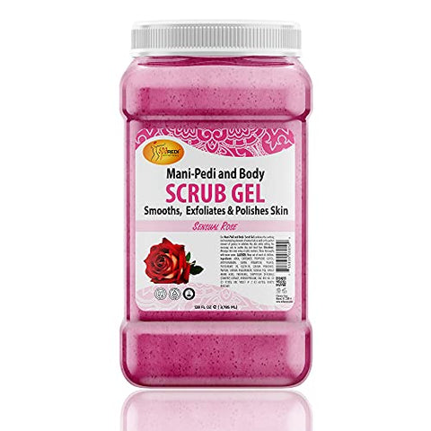 SPA REDI - Exfoliating Scrub Pumice Gel, Sensual Rose, 128 oz - Manicure, Pedicure and Body Exfoliator