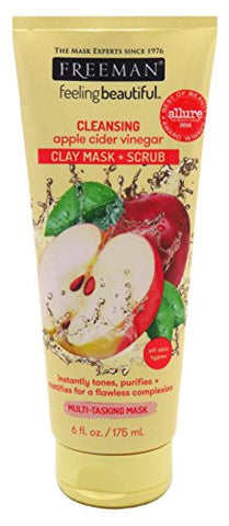 Freeman Facial Apple Cider Vinegar Clay Mask + Scrub 6 Ounce (177ml)