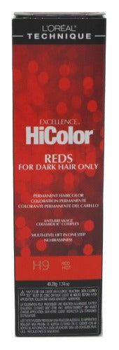 L'Oreal Excellence HiColor H9 Red Hot Permanent Hair Color, 1.74 oz.