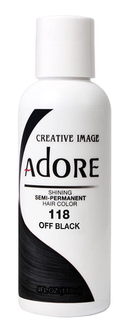 Adore Semi-Permanent Hair Color #118 Off Black, 4 Ounce (118ml)