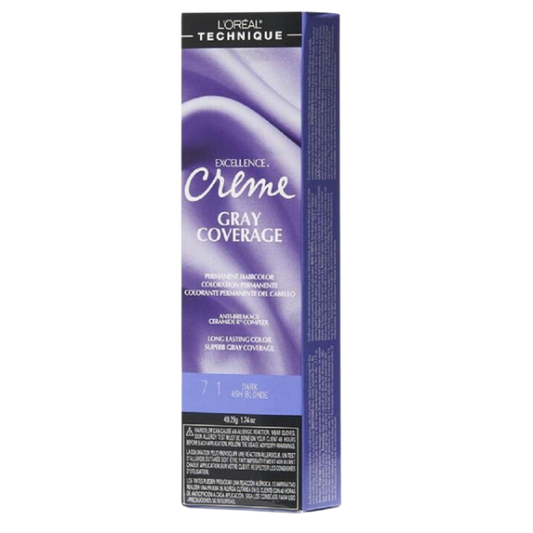 L'oreal Excellence Creme Gray Coverage Permanent Color, Dark Ash Blonde #7.1, 1.74 oz