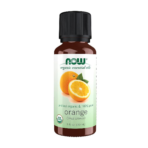 NOW Essential Oils, Organic Orange Oil, Uplifting Aromatherapy Scent, Cold Pressed, 100% Pure, Vegan, Child Resistant Cap, 1-Ounce