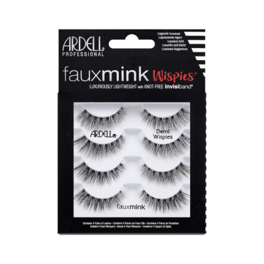 Ardell Faux Mink Lashes Demi Wispies Multipack, Natural-Looking False Eyelashes, 4 Pairs, 1 Pack