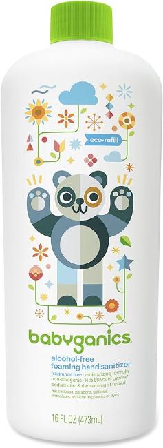 Babyganics Alcohol-Free Foaming Hand Sanitizer Bottle, Fragrance Free, 16oz Refill Bottle