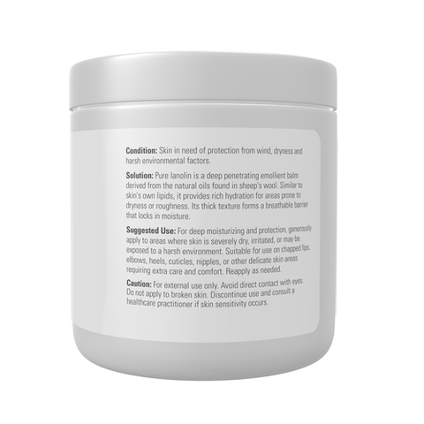NOW Solutions, Pure Lanolin, Wind and Harsh Environment Skin Protectant, Thick Jelly, For Rough Dry Skin, 7-Ounce