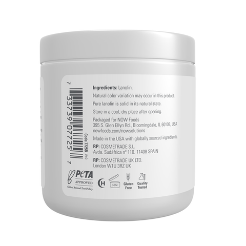 NOW Solutions, Pure Lanolin, Wind and Harsh Environment Skin Protectant, Thick Jelly, For Rough Dry Skin, 7-Ounce