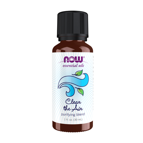 NOW Essential Oils, Clear the Air Oil Blend, Purifying Aromatherapy Scent, Blend of Pure Essential Oils, Steam Distilled, Vegan, Child Resistant Cap, 1-Ounce