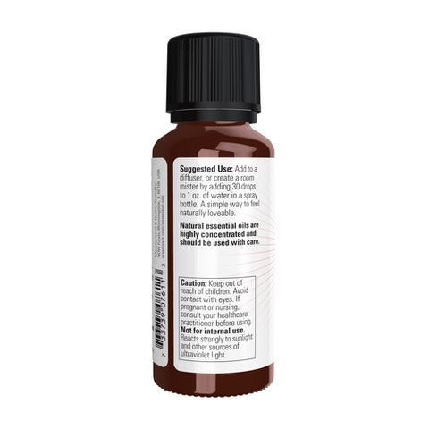 NOW Essential Oils, Naturally Loveable Oil Blend, Romantic Aromatherapy Scent, Blend of Pure Essential Oils, Vegan, Child Resistant Cap, 1-Ounce