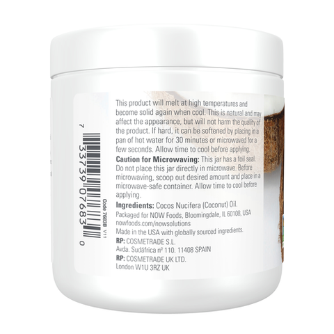NOW Solutions, Coconut Oil, Naturally Revitalizing for Skin and Hair, Conditioning Moisturizer, 7-Ounce