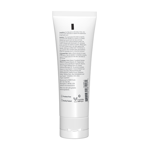 NOW Solutions, Vitamin E Cream 28,000 IU, Intense Moisture, Concentrated Vitamin E, 4-Ounce