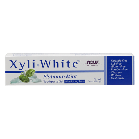 NOW Solutions, Xyliwhite™ Toothpaste Gel, Platinum Mint, Cleanses and Whitens, Fresh Taste, 6.4-Ounce