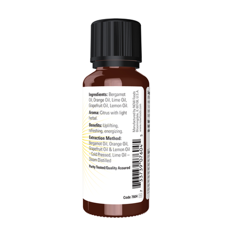 NOW Essential Oils, Cheer Up Buttercup! Oil Blend, Uplifting Aromatherapy Scent, Blend of Pure Citrus Essential Oils, Vegan, Child Resistant Cap, 1-Ounce