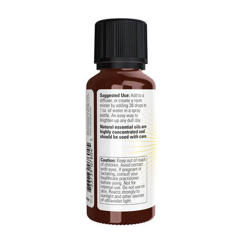 NOW Essential Oils, Cheer Up Buttercup! Oil Blend, Uplifting Aromatherapy Scent, Blend of Pure Citrus Essential Oils, Vegan, Child Resistant Cap, 1-Ounce