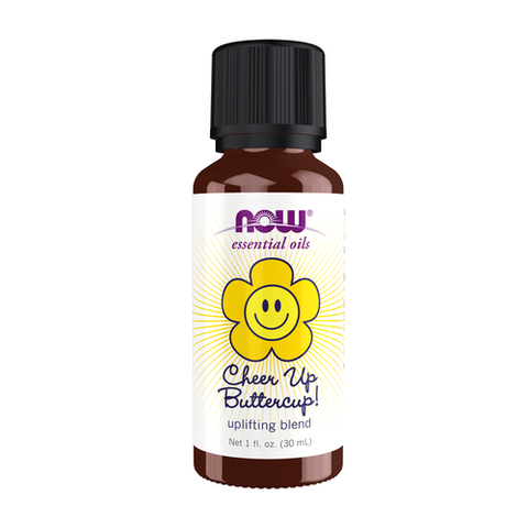 NOW Essential Oils, Cheer Up Buttercup! Oil Blend, Uplifting Aromatherapy Scent, Blend of Pure Citrus Essential Oils, Vegan, Child Resistant Cap, 1-Ounce