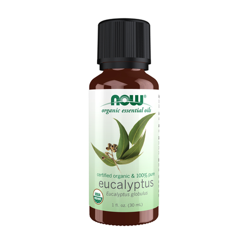 NOW Essential Oils, Organic Eucalyptus Globulus Oil, Clarifying Aromatherapy Scent, Steam Distilled, 100% Pure, Vegan, Child Resistant Cap, 1-Ounce