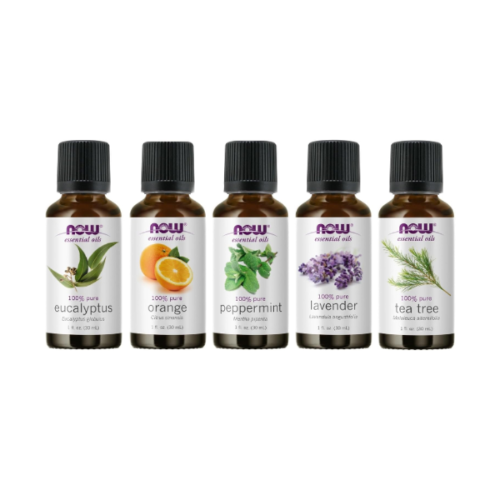 NOW Foods 5-Pack Variety of NOW Essential Oils Variety Sampler- Eucalyptus, Orange, Peppermint, Lavender, Tea tree, 1-Ounce each