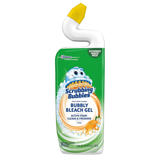 Scrubbing Bubbles Bubbly Bleach Gel Toilet Bowl Cleaner, Citrus Scent, 24 oz.