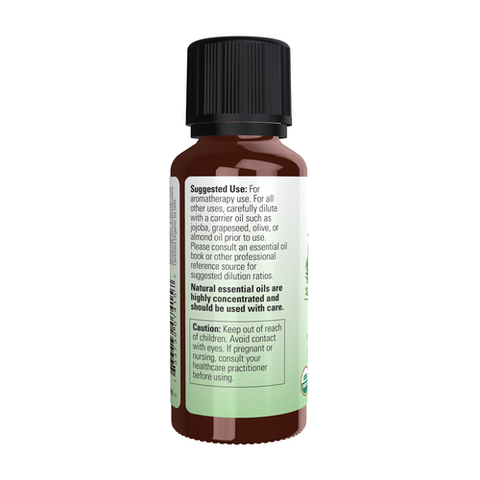 NOW Essential Oils, Organic Lemongrass Oil, Uplifting Aromatherapy Scent, Steam Distilled, 100% Pure, Vegan, Child Resistant Cap, 1-Ounce