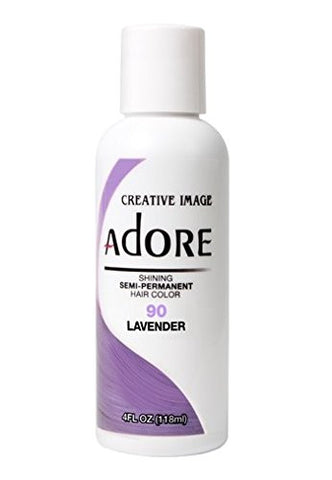 Adore Semi-Permanent Hair Color #90 Lavender,  4 Ounce (118ml)
