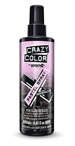 Crazy Color Instant Temporary Hair Color Pastel Pigment Spray - 100% Vegan & Cruelty, 8.45 oz. (MARSHMALLOW)