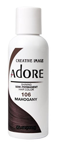 Adore Semi-Permanent Hair Color #106 Mahogany, 4 Ounce (118ml)