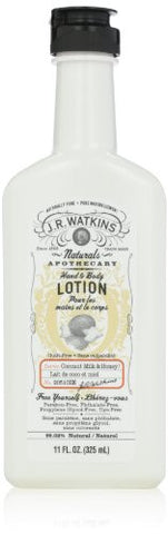 J.R. Watkins Natural Hand and Body Lotion, Coconut Milk and Honey, 11 Fluid Ounce