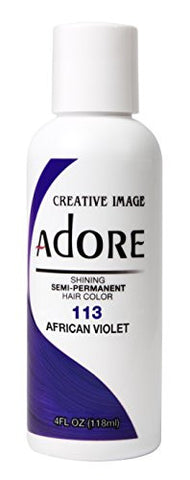 Adore Semi-Permanent Hair Color #113 African Violet, 4 Ounce (118ml)