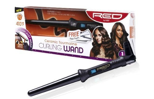 RED BY KISS Ceramic Tourmaline Curling Wand 1 1/2"