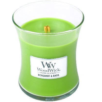 BERGAMOT BASIL - WoodWick 10oz Medium Jar Candle Burns 100 Hours