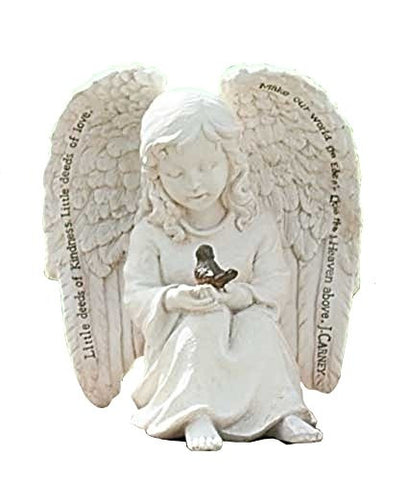 Roman Garden Angel Cherub Bird Statue Little Deeds Of Kindness Love