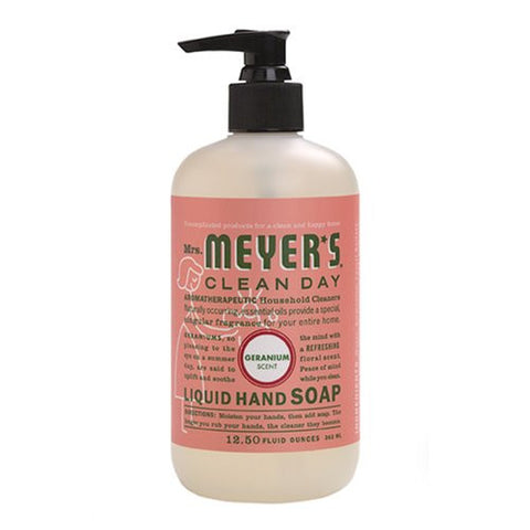 Mrs. Meyer's Clean Day Liquid Hand Soap, Geranium, 12.5 Ounce Bottle