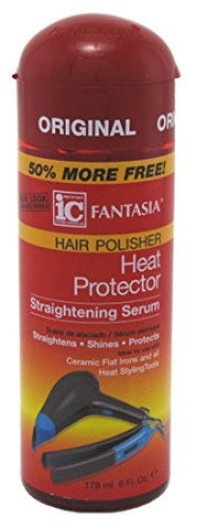 Fantasia High Potency IC Heat Protector Straightening Serum, Hair Polisher, 6 oz.