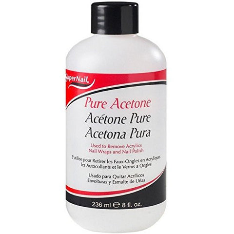 Super Nail Pure Acetone Polish Remover, 8 oz