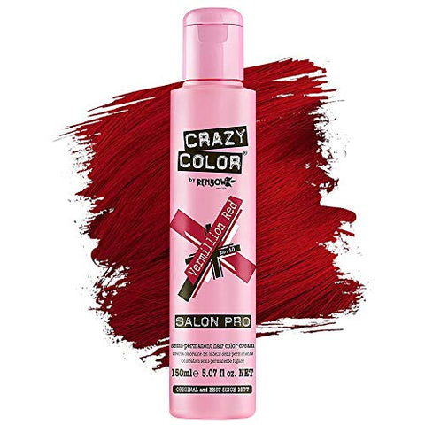 Crazy Color Hair Dye - Vegan and Cruelty-Free Semi Permanent Hair Color, 5.07 fl oz. (VERMILLION RED)