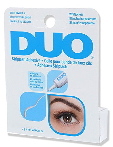 DUO Striplash Adhesive White/Clear, for Strip False Eyelash, 0.25 oz, 1-Pack