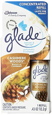 Glade Sense & Spray Automatic Air Freshener Refill, Cashmere Woods, 0.43 Ounce