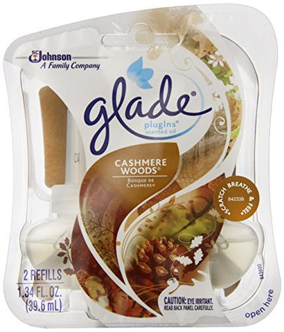 Glade PlugIns Scented Oil Air Freshener Refill, Cashmere Woods