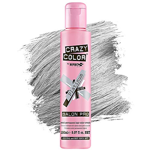 Crazy Color Hair Dye - Vegan and Cruelty-Free Semi Permanent Hair Color, 5.07 fl oz. (PLATINUM)