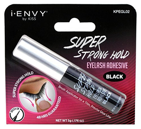 Kiss I Envy Super Strong Hold Black Eyelash Adhesive 0.176 Ounce (5gm)