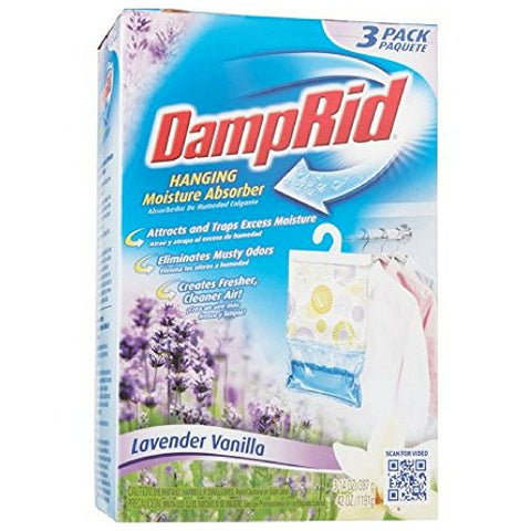 DampRid Lavender & Vanilla Hanging Moisture Absorber, 3 ct, 42 oz