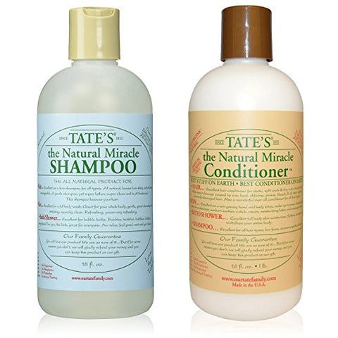 Tate's Natural Miracle Shampoo 18 fl oz & Conditioner 16 fl oz