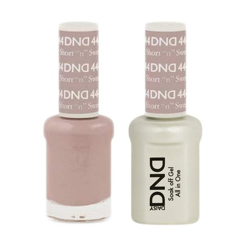 DND Duo 100% Pure Soak Off Gel - All in One - Nail Lacquer and Gel Polish, 0.5Oz / 15ml each - (444 - Short 'N' Sweet)