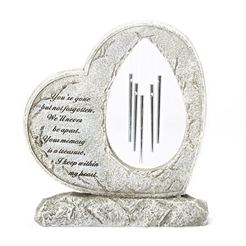 Roman Exclusive Memorial Garden Heart With Chimes & Verse