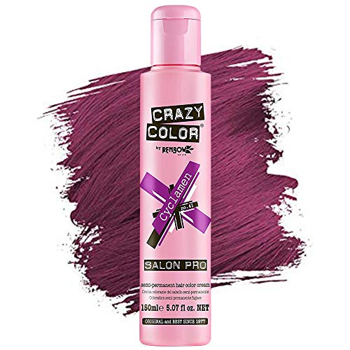 Crazy Color Hair Dye - Vegan and Cruelty-Free Semi Permanent Hair Color, 5.07 fl oz. (CYCLAMEN)