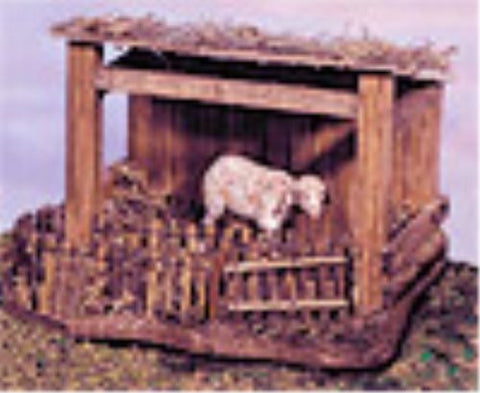 Fontanini Shepherds Sheep Shelter Italian Nativity Village Figurine