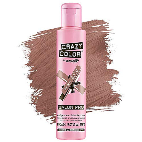 Crazy Color Hair Dye - Vegan and Cruelty-Free Semi Permanent Hair Color, 5.07 fl oz. (ROSE GOLD)