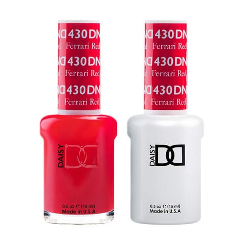 DND Duo 100% Pure Soak Off Gel - All in One - Nail Lacquer and Gel Polish, 0.5Oz / 15ml each - (430 - Ferrari Red)