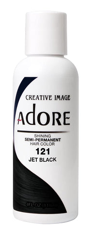 Adore Semi-Permanent Hair Color #121 Jet Black, 4 Ounce (118ml)