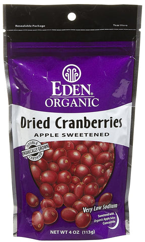 Eden Foods Organic Dried Cranberries, 4 oz Pouches (Pack of 5)